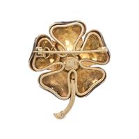 ENAMEL AND DIAMOND FLOWER BROOCH