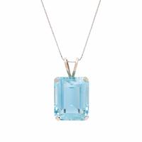 Aquamarine and White Gold Pendant Necklace
