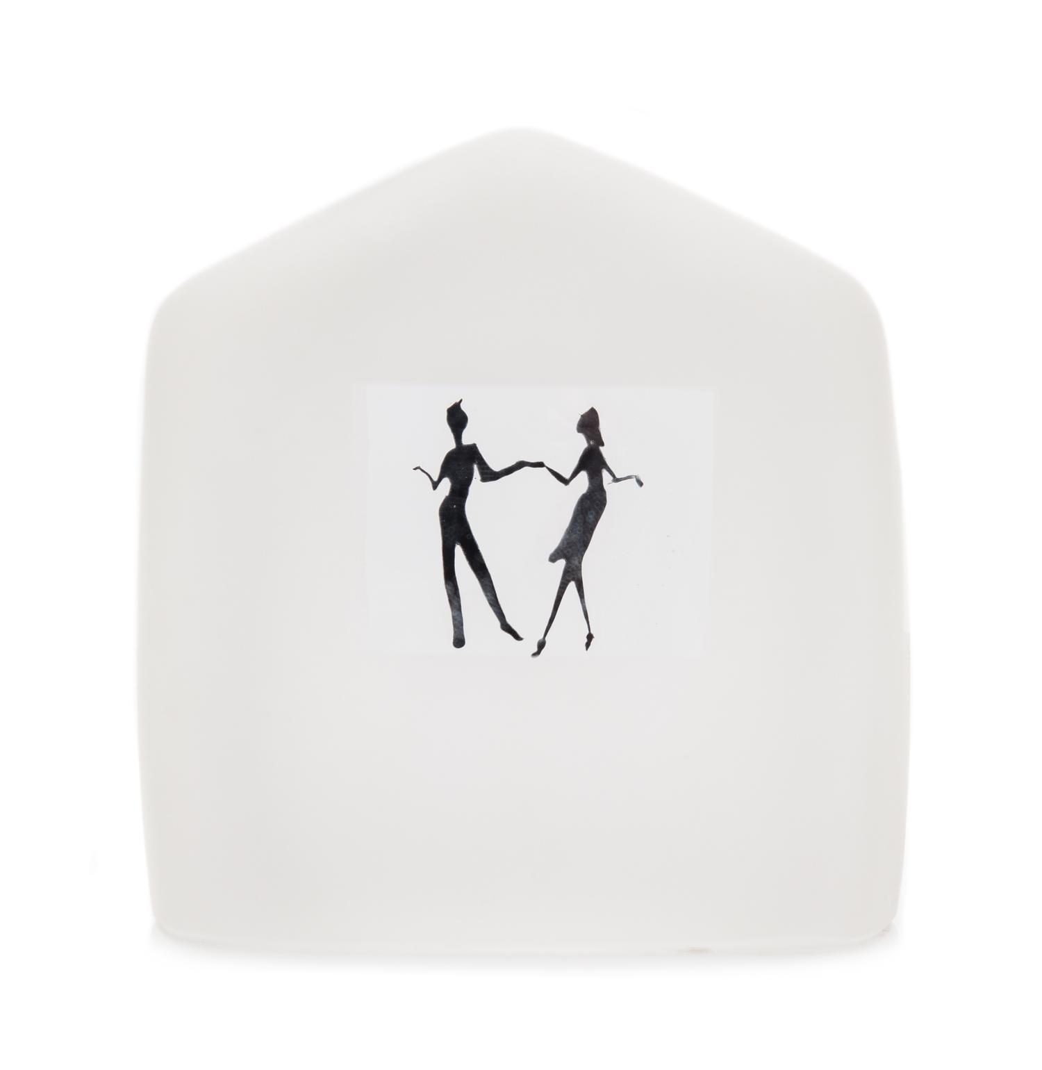 Alison Ruzsa, (American), a frosted glass house paperweight