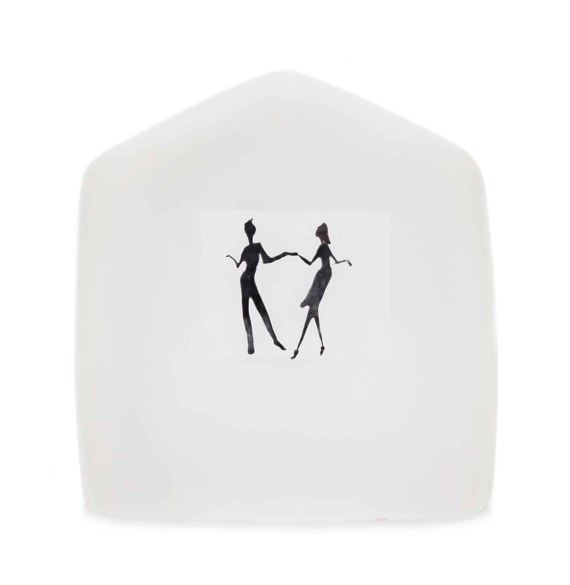 Alison Ruzsa, (American), a frosted glass house paperweight