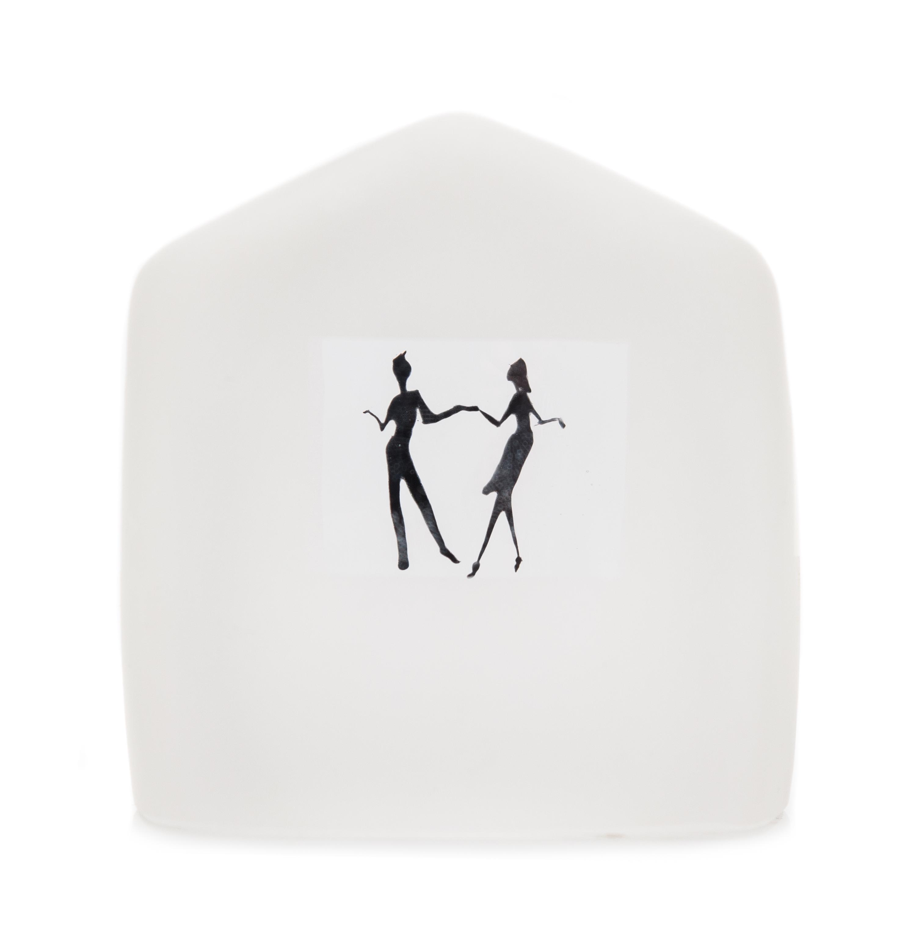 Alison Ruzsa, (American), a frosted glass house paperweight
