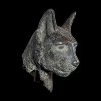 An Egyptian Bronze Head of a Cat
