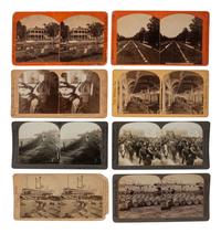 [EARLY PHOTOGRAPHY]. 17 CDVs & stereoviews, incl. early views of Canal Street, New Orleans.