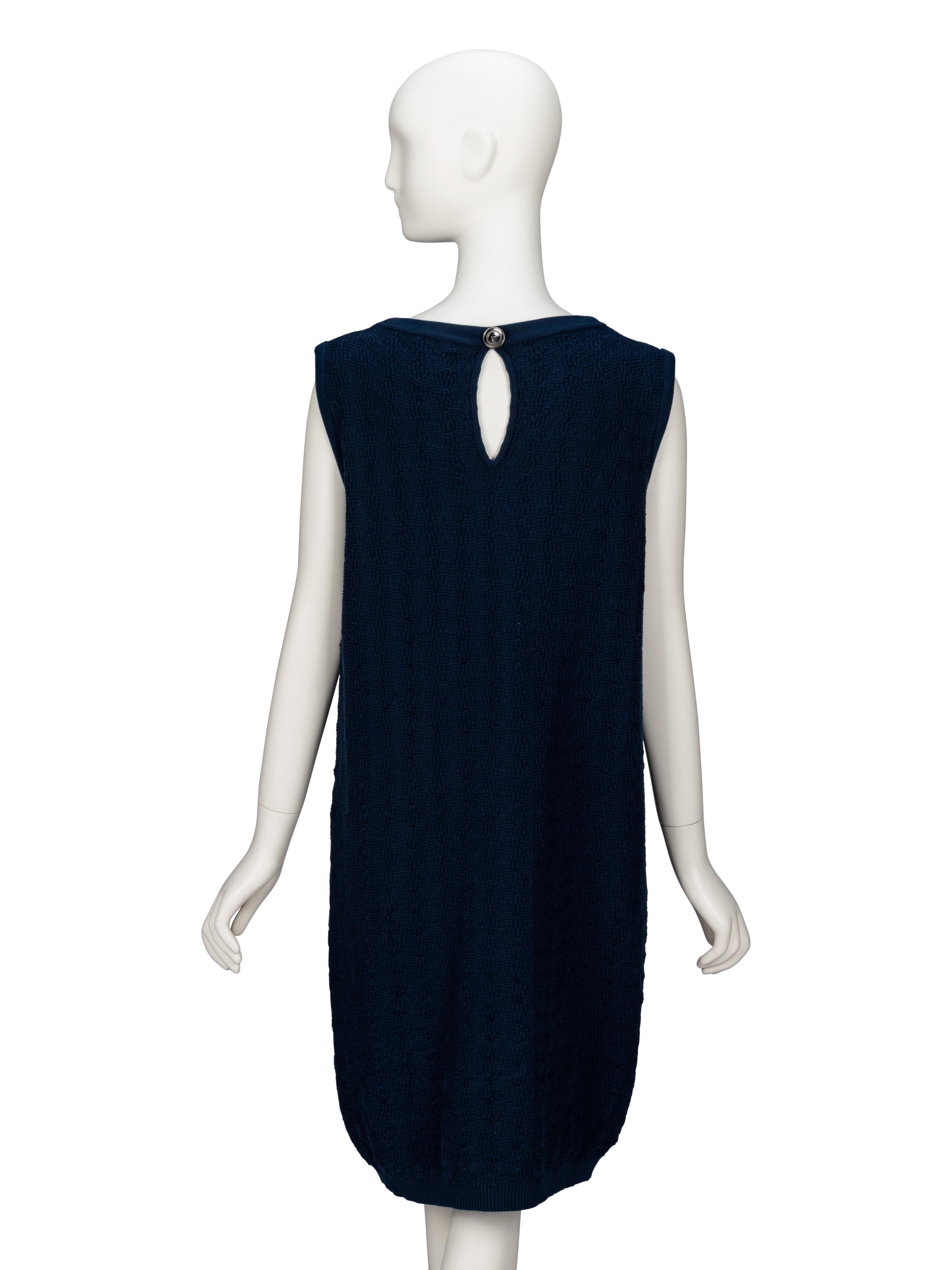 Chanel, Navy Sleeveless Knit Dress