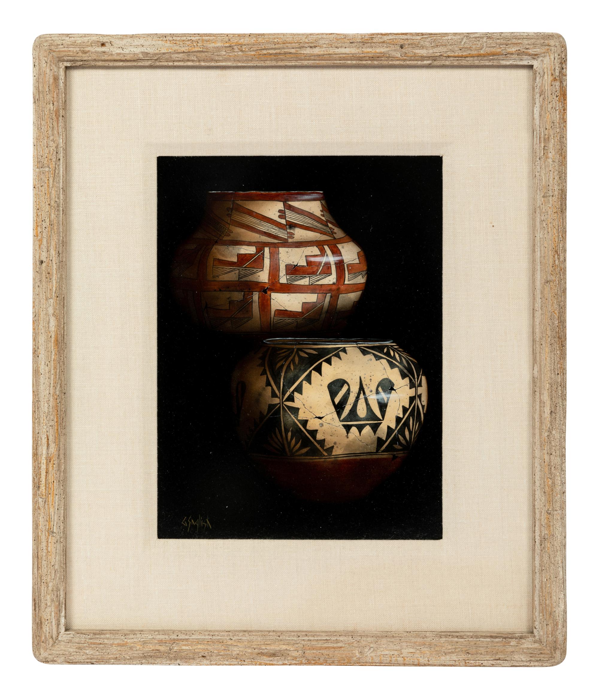 Three Works: Three Pottery Jars , Basket Tray with Two Jars and Two Pottery Jars