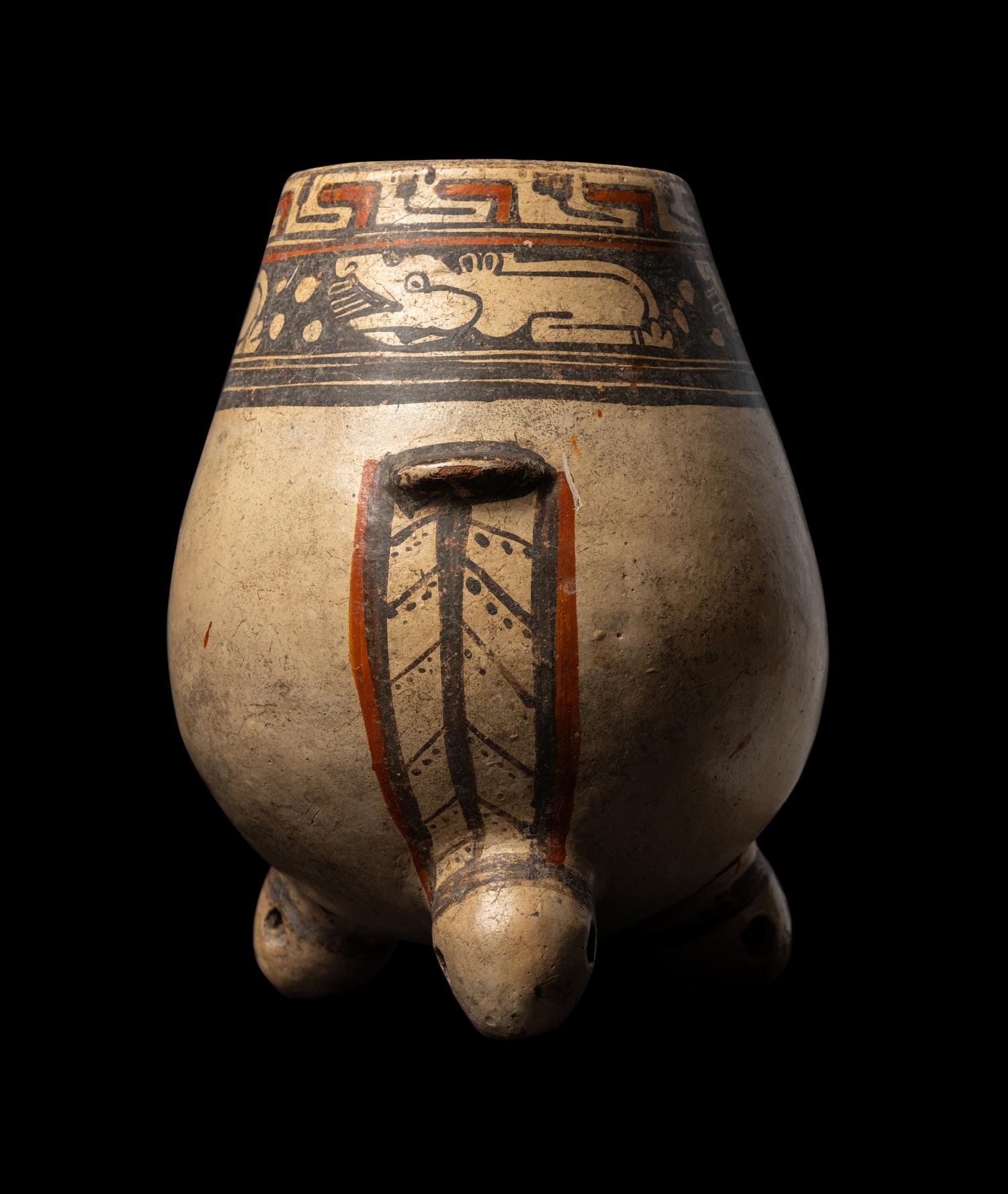 A Nicoya Polychrome Vulture Effigy Vessel