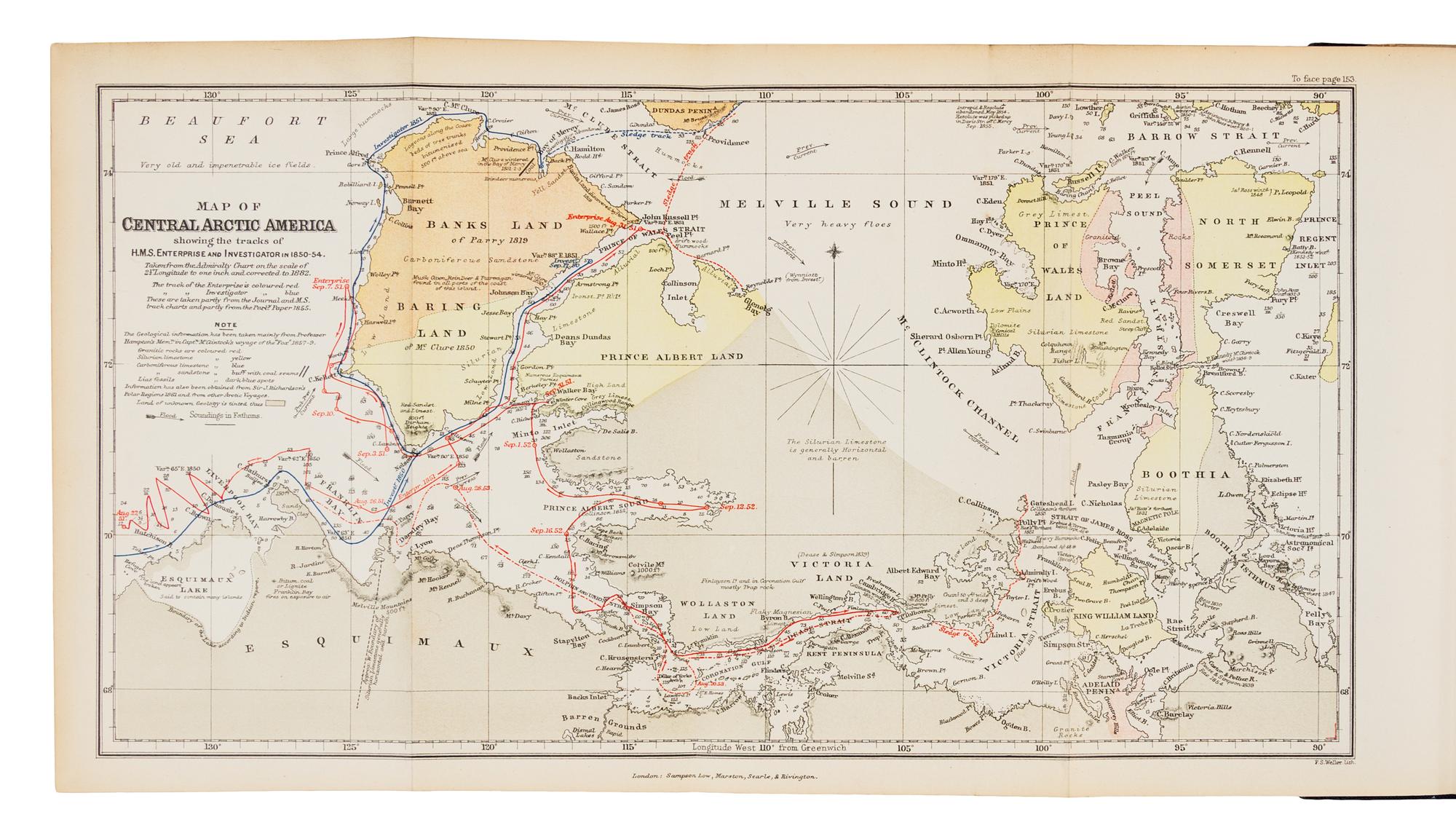 COLLINSON, Richard, Sir. Journal of H.M.S. Enterprise, on the Expedition in Search of Sir John Franklin's Ships. FIRST EDITION.