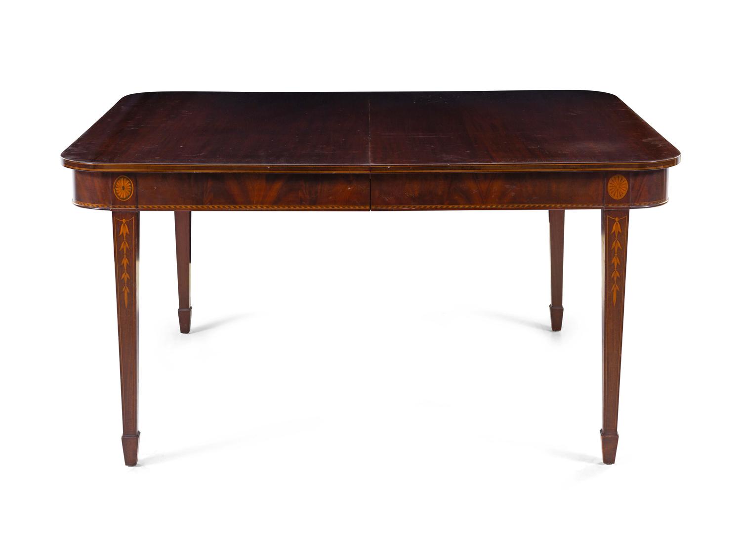 A George III Style Mahogany Dining Table — POTTHAST BROS., BALTIMORE, MD, EARLY 20TH CENTURY