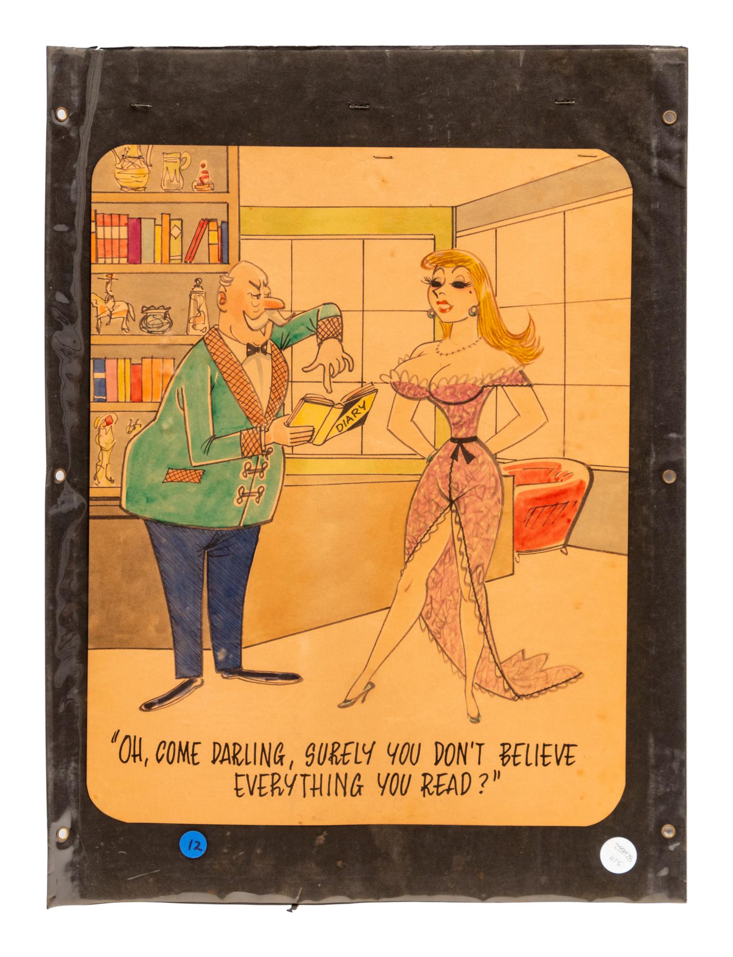 A Group of Five 1950's Era New Yorker Artist Illustrations