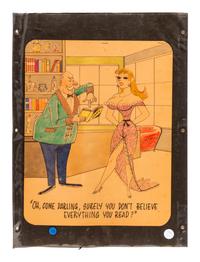 A Group of Five 1950's Era New Yorker Artist Illustrations