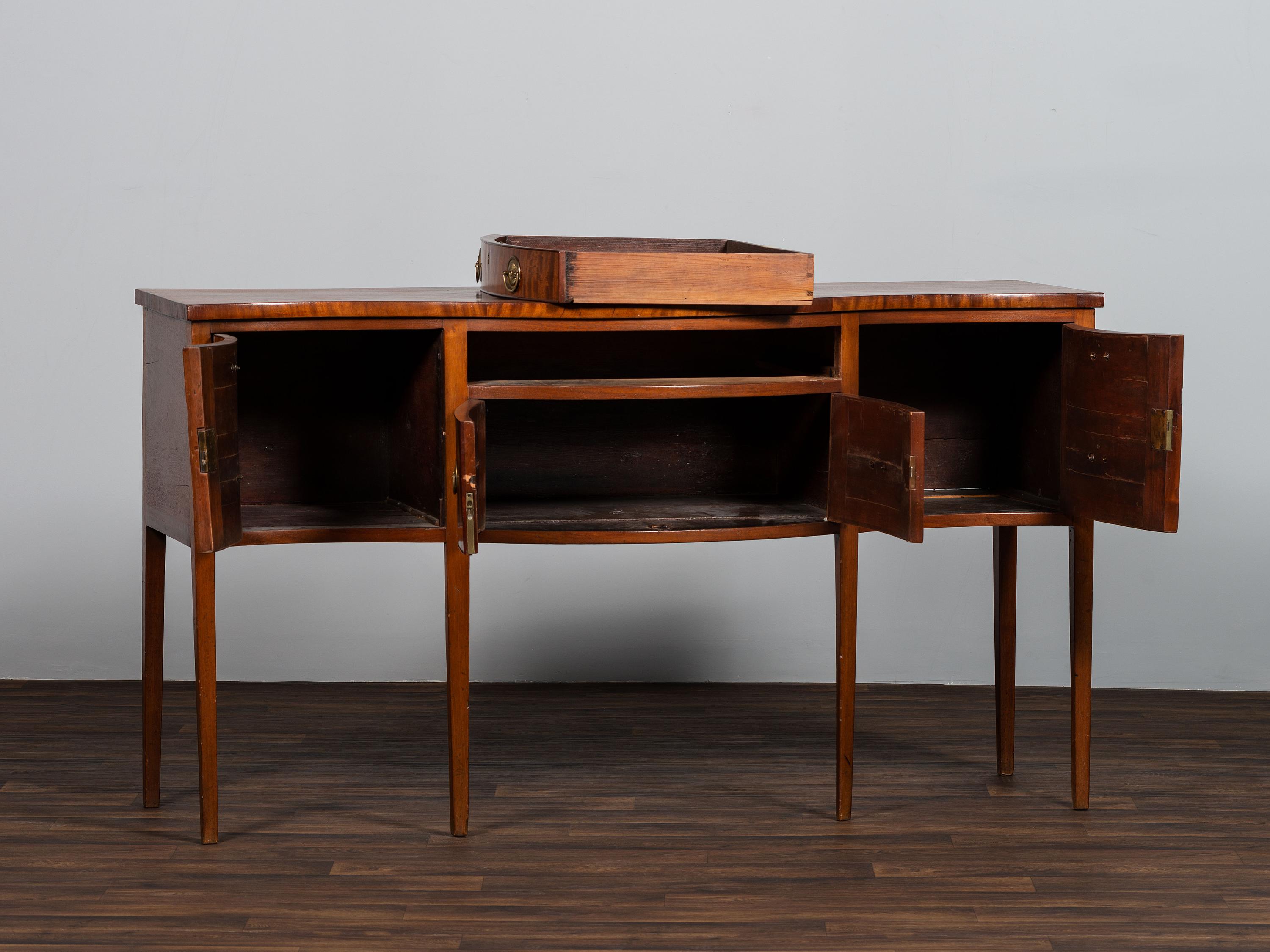 A Federal Figured Mahogany Serpentine Sideboard