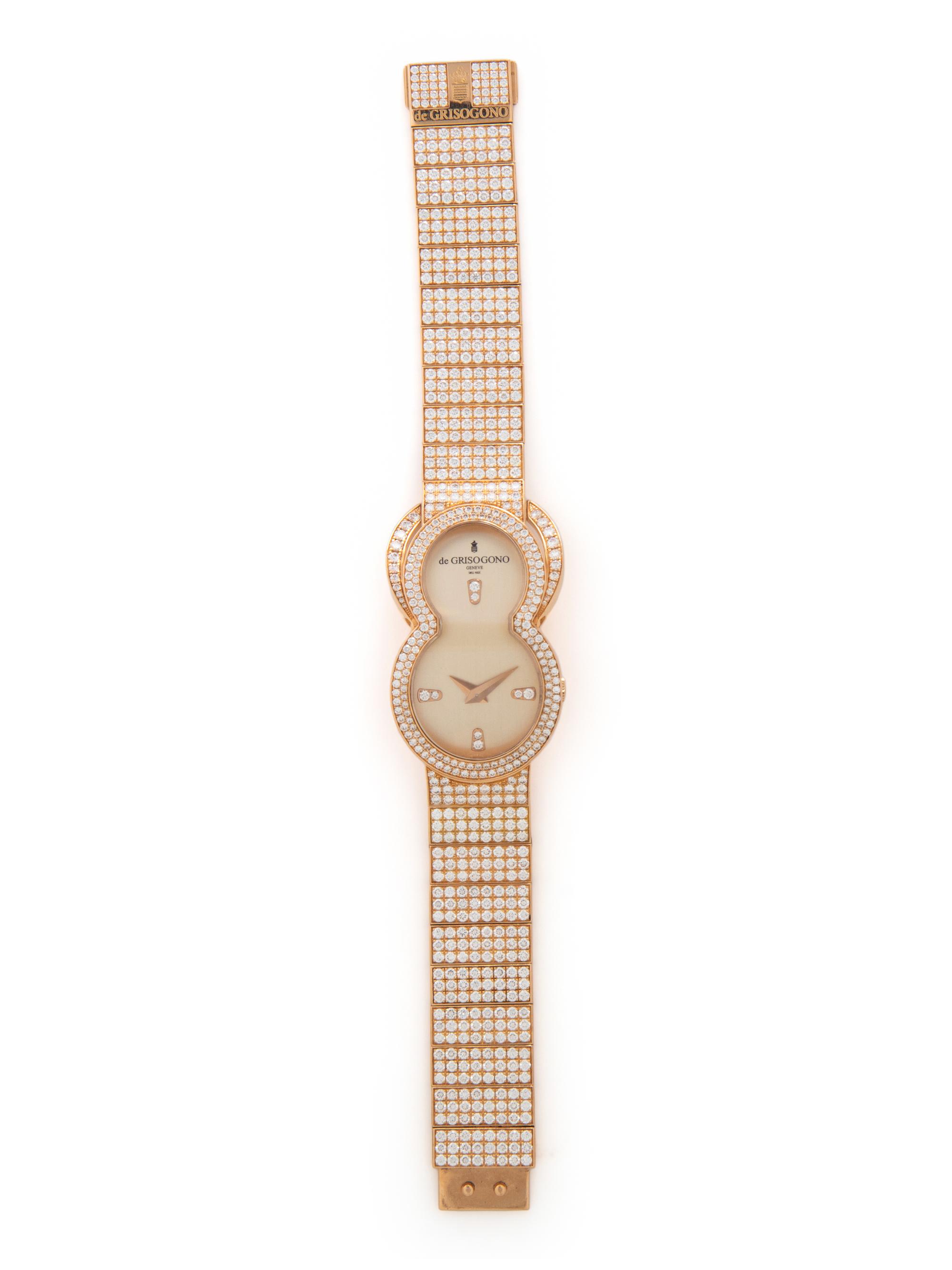 DE GRISOGONO, ROSE GOLD AND DIAMOND 'BE EIGHT' WATCH
