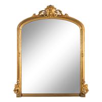 A Napoleon III Giltwood Overmantel Mirror