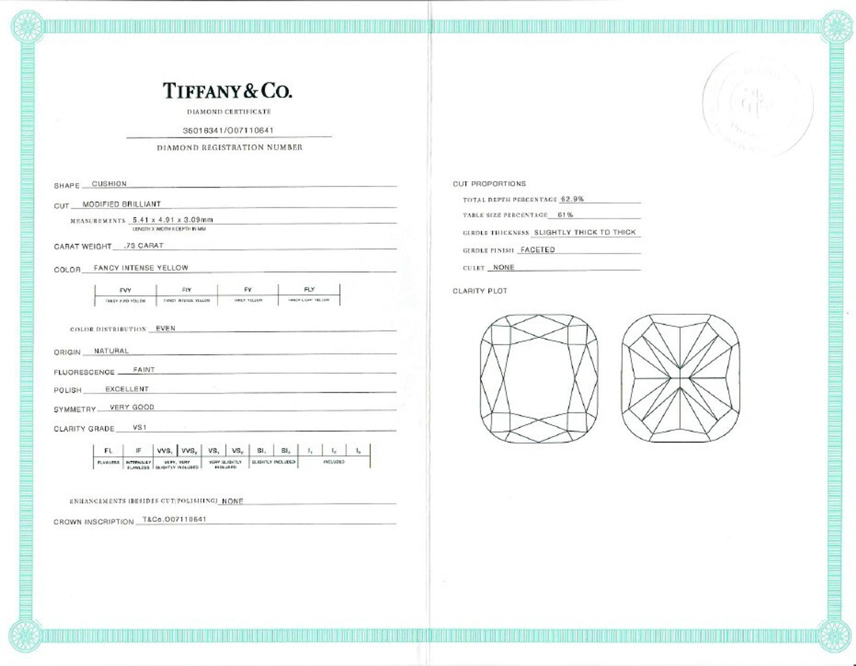 TIFFANY & CO., 'SOLESTE' FANCY INTENSE YELLOW DIAMOND AND DIAMOND STUD EARRINGS