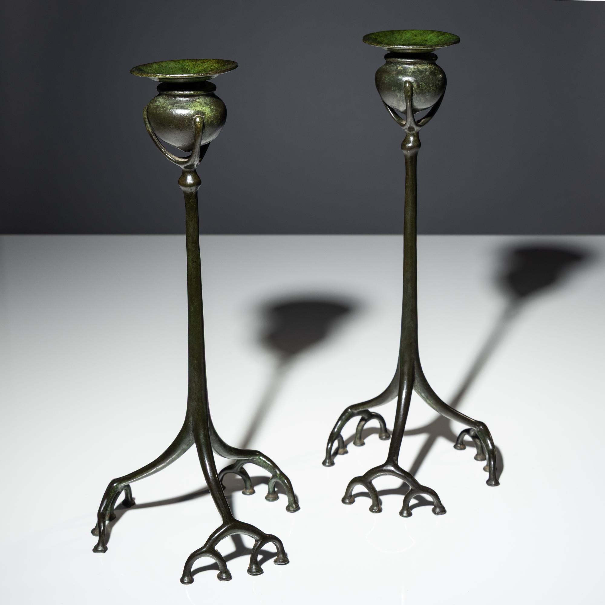 Root Form candlesticks, c. 1910