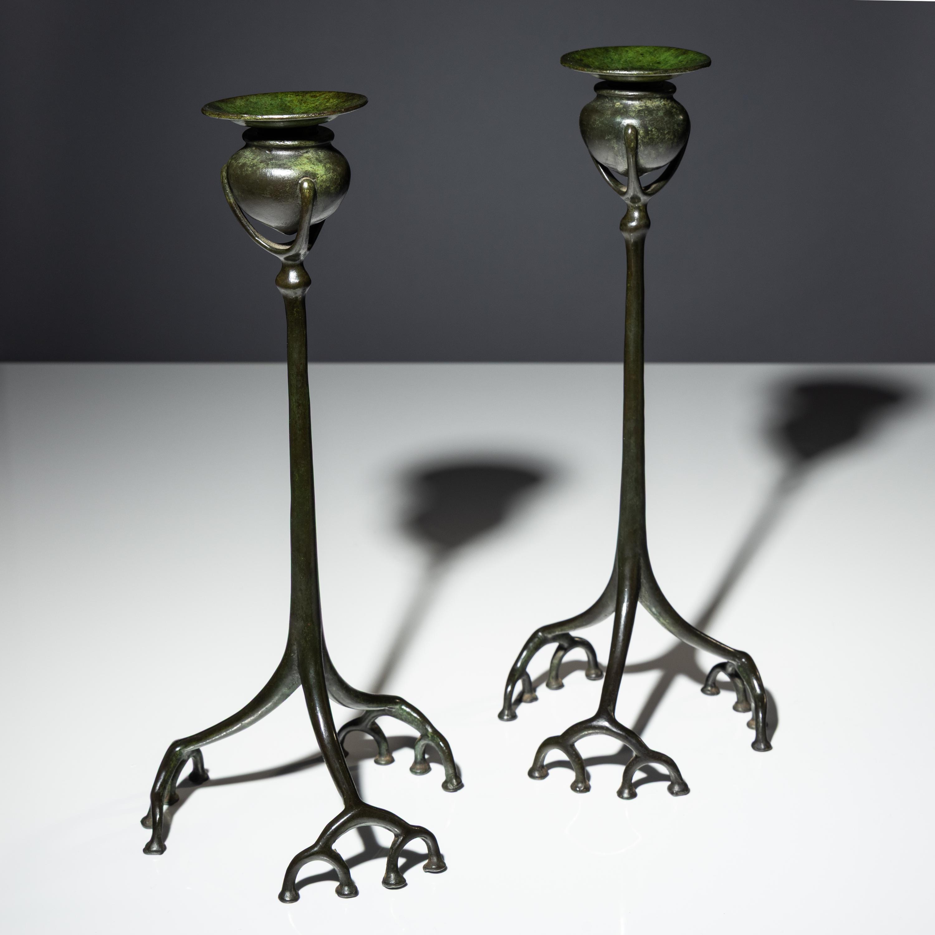 Root Form candlesticks, c. 1910