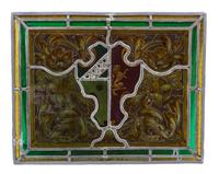 Four French Stained and Leaded Glass Panels Height of largest 21 1/8 x width 17 5/8 inches. — 19TH CENTURY