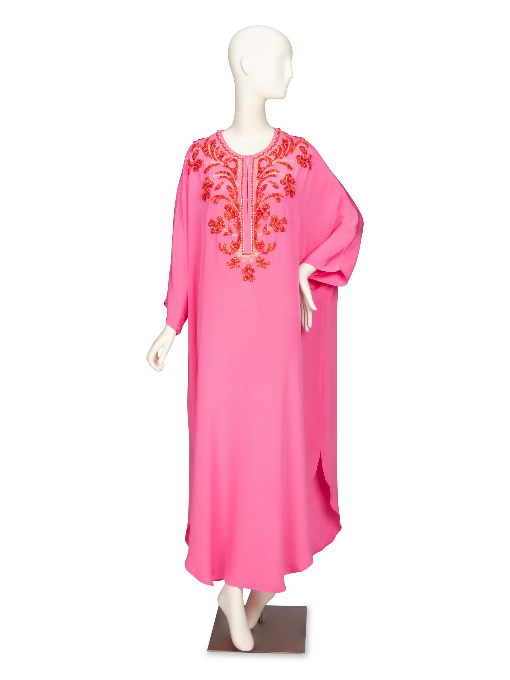 Emilio Pucci, Embellished Pink Silk Kaftan