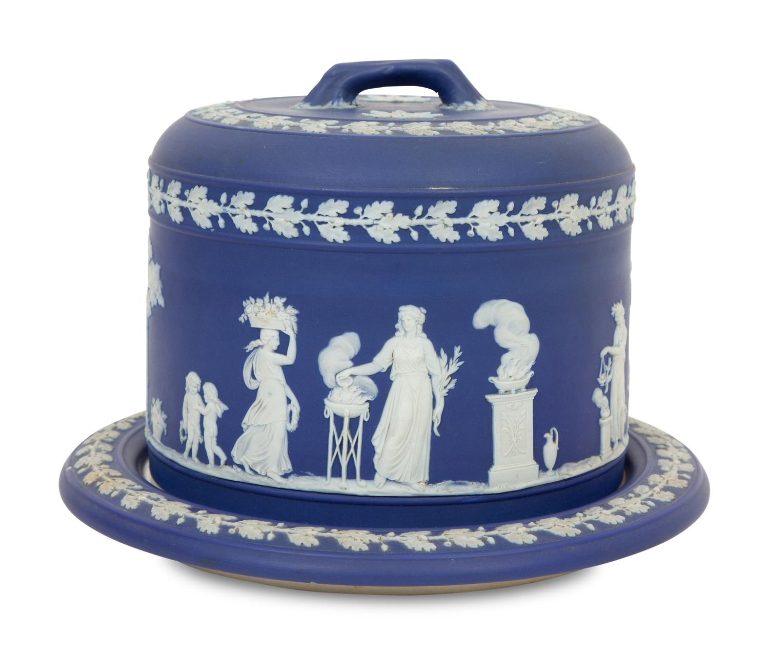 A Wedgwood Dark Blue Jasperware Cake Dome