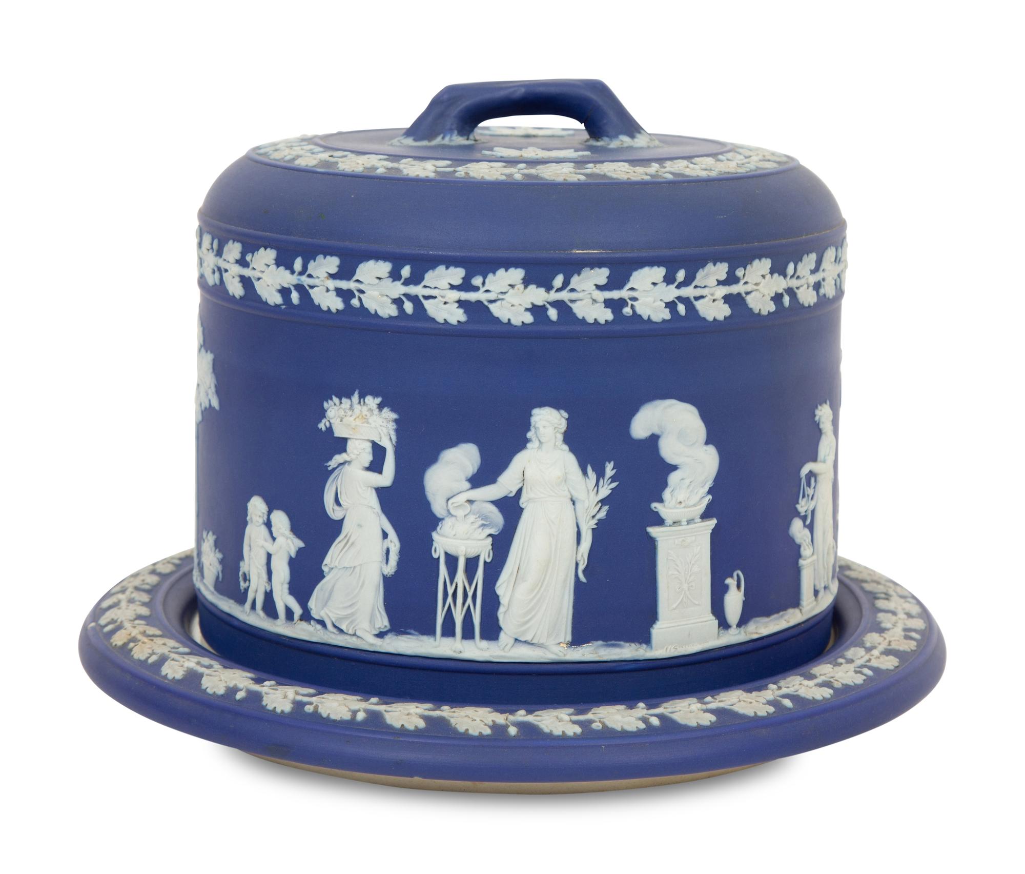 A Wedgwood Dark Blue Jasperware Cake Dome