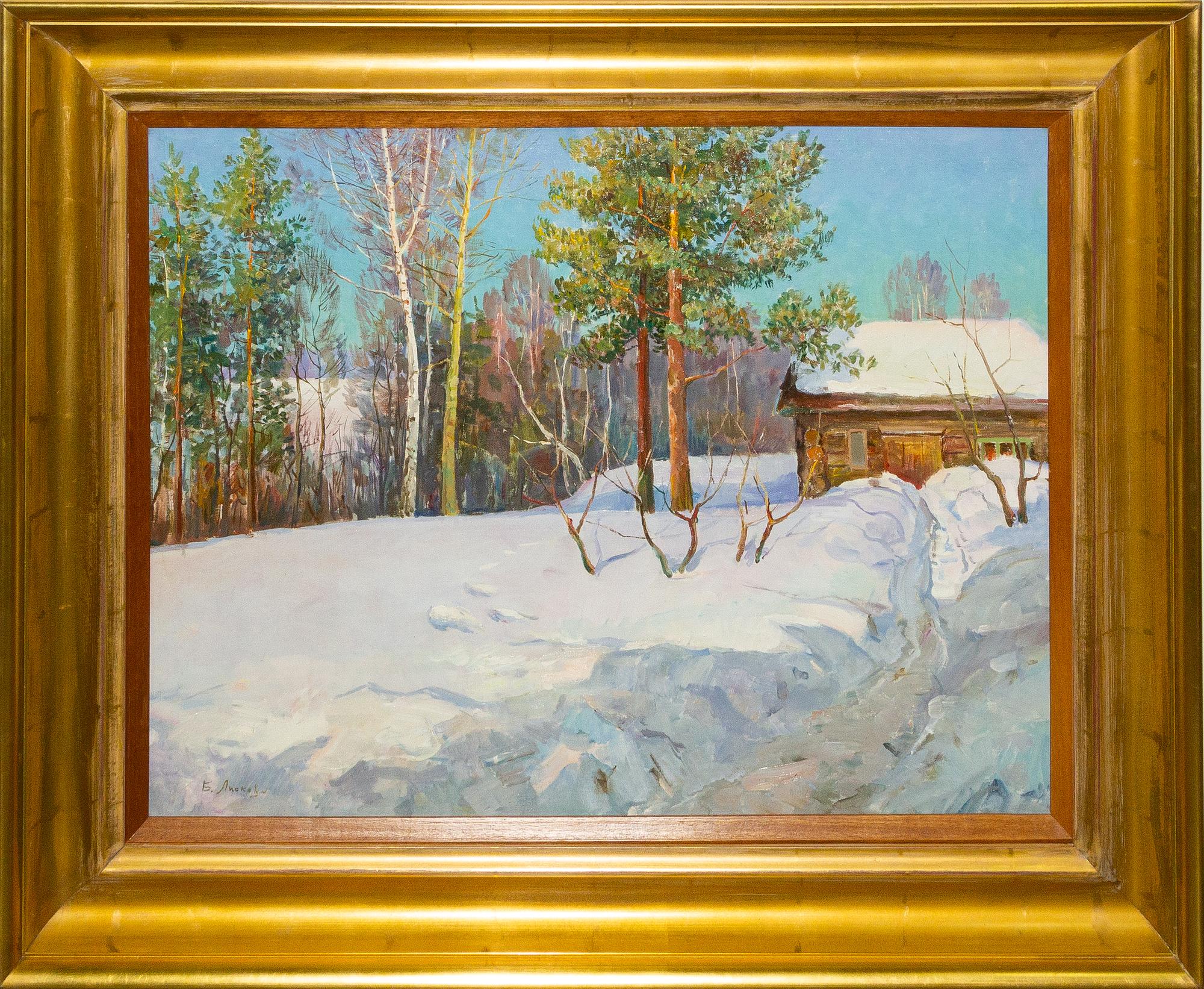 Artist Unknown, (Russian, b. 1924), Log Cabin in Winter
