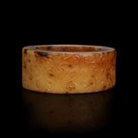 A Chinese archaistic carved beige jade bi and a large ring 高古風格玉璧與玉環各一件