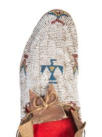 Cheyenne Beaded Hide Moccasins, with Thunderbirds