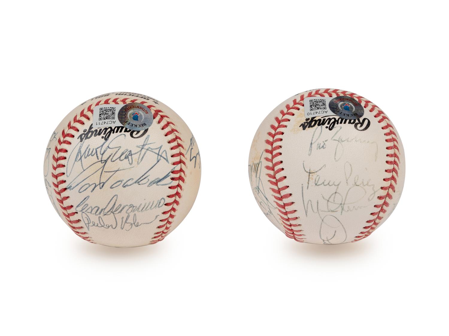 A 1975 Cincinnati Reds Team Signed Autograph Baseball Display (Beckett Authentication Services Letter),