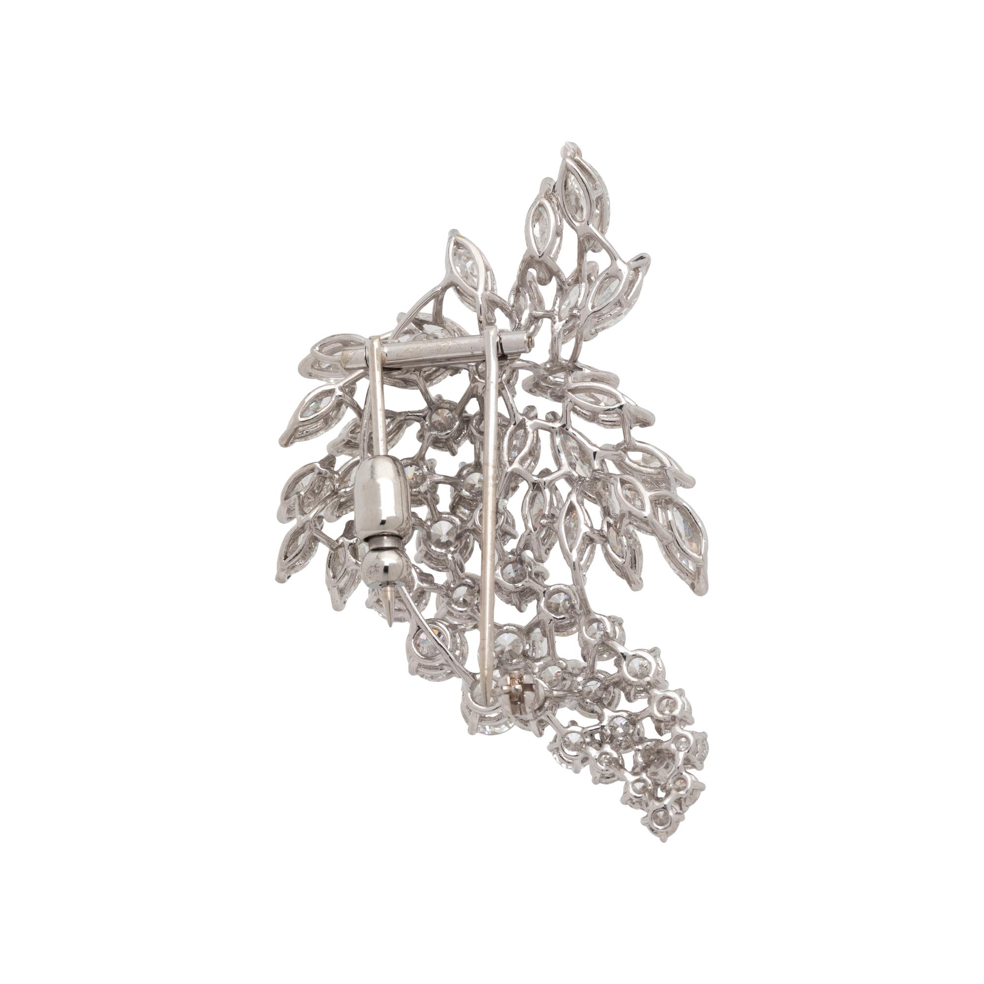 PLATINUM AND DIAMOND BROOCH