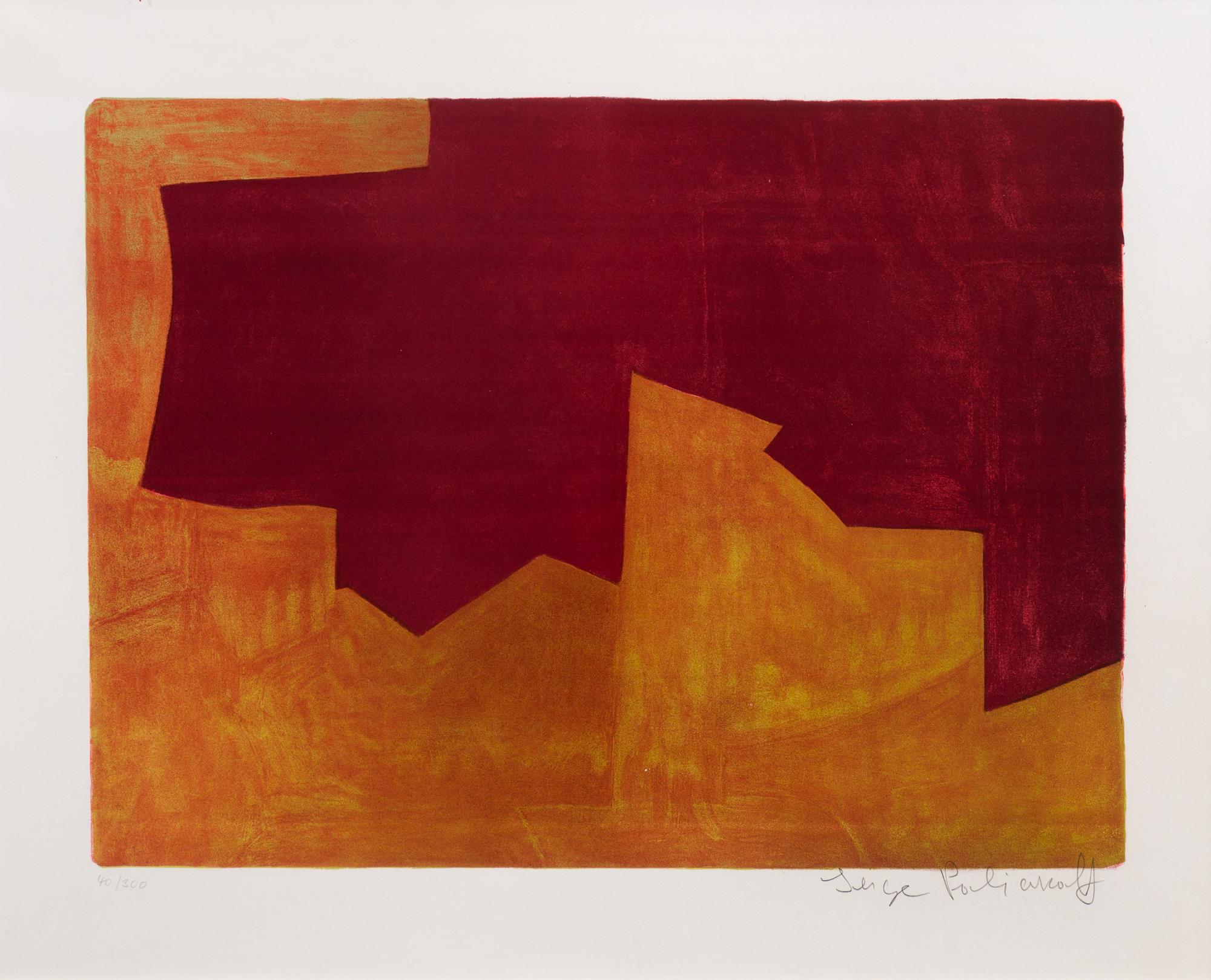 Serge Poliakoff, (Russian, 1900–1969), Composition 39 (Composition Lie-De-Vin et Orange), 1963