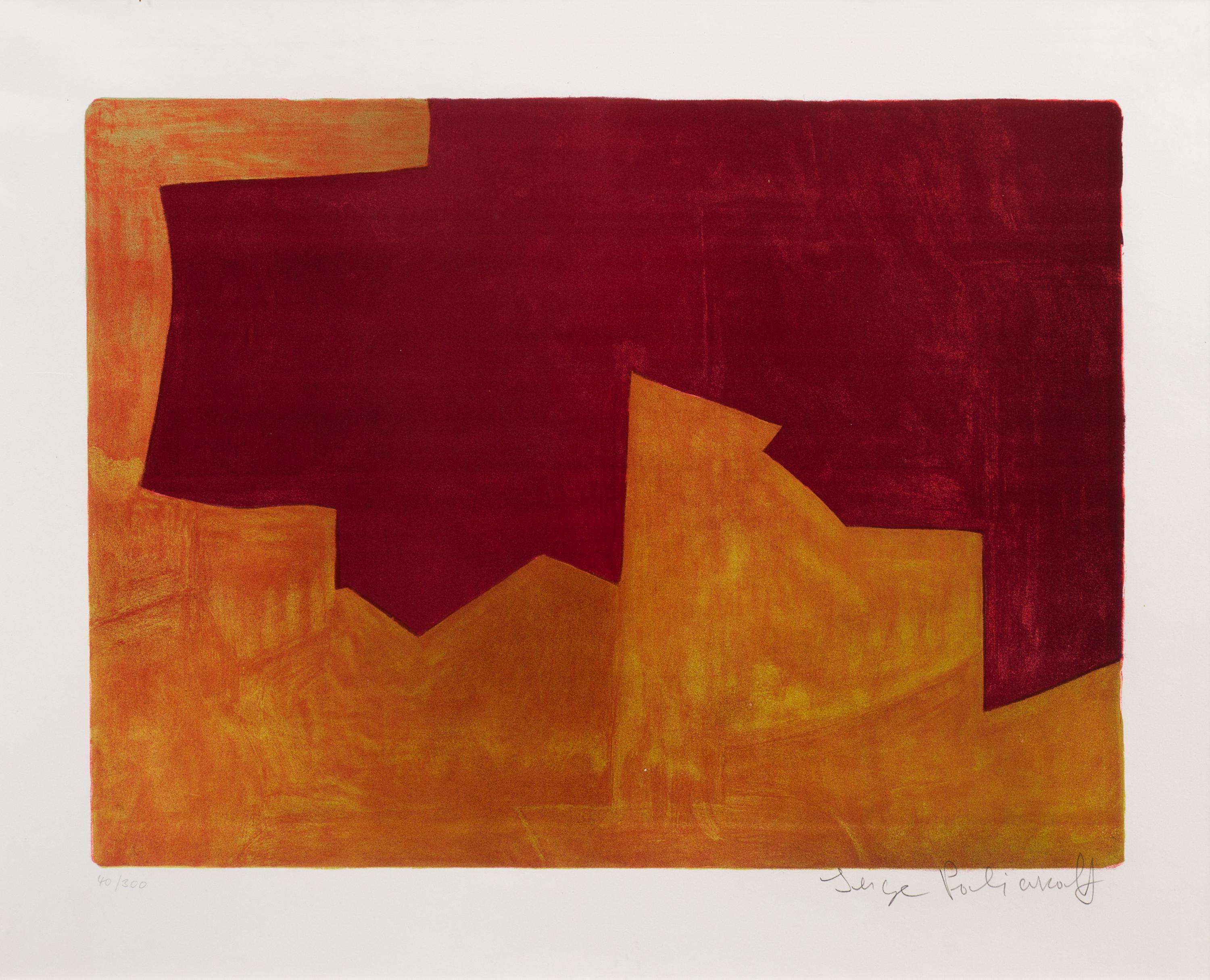 Serge Poliakoff, (Russian, 1900–1969), Composition 39 (Composition Lie-De-Vin et Orange), 1963