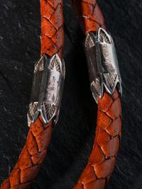 Sterling Silver Bolo Tie, with 14K Gold Petroglyph Accents