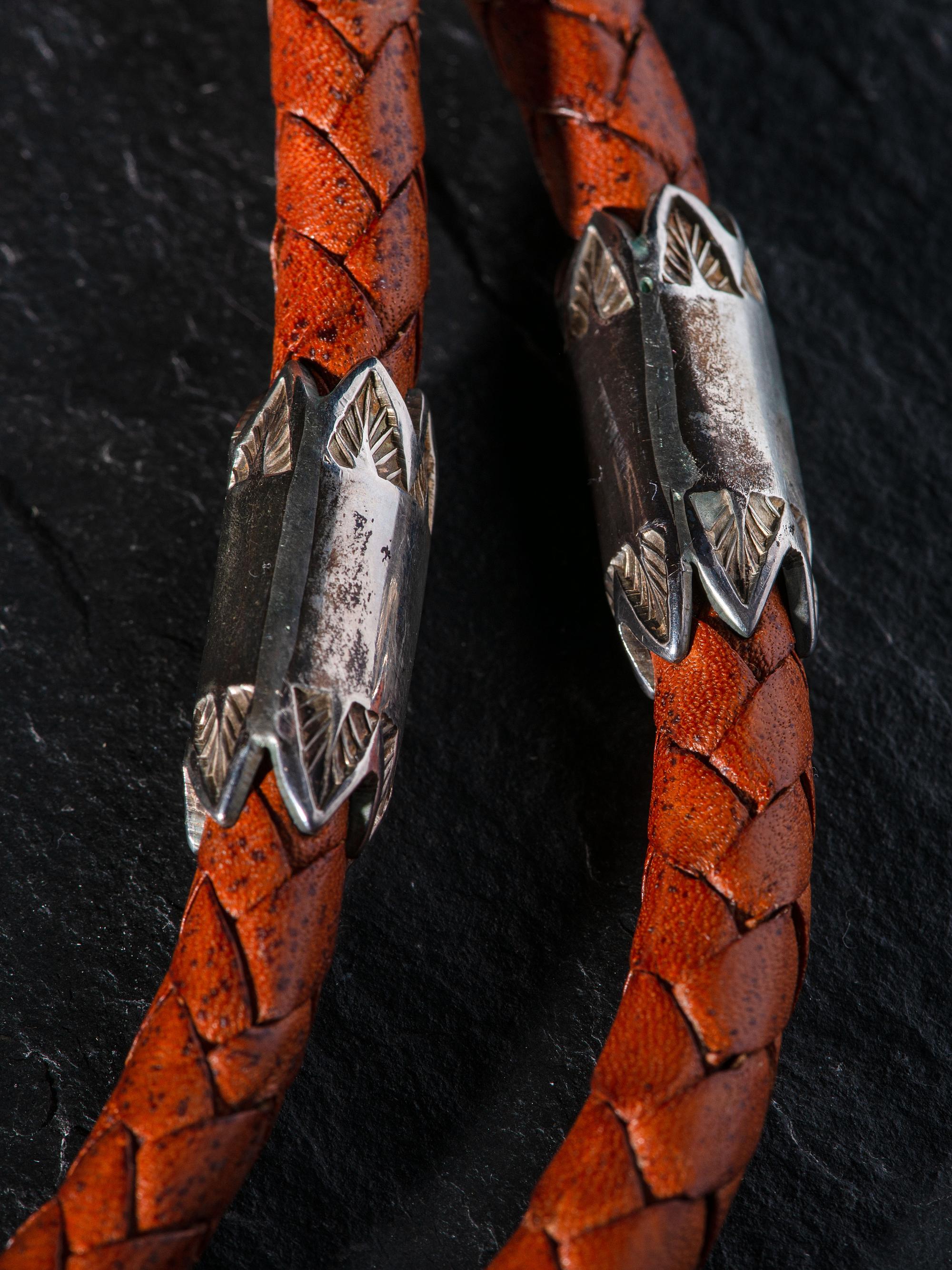 Sterling Silver Bolo Tie, with 14K Gold Petroglyph Accents