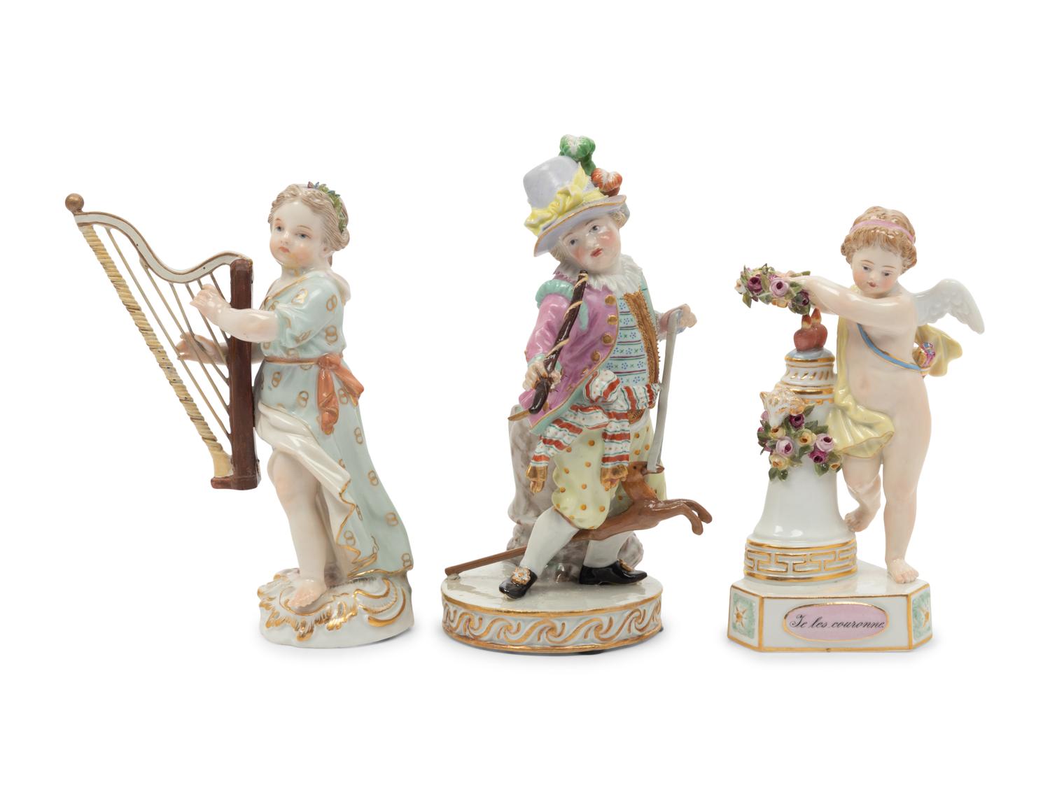 Three Meissen Porcelain Figures