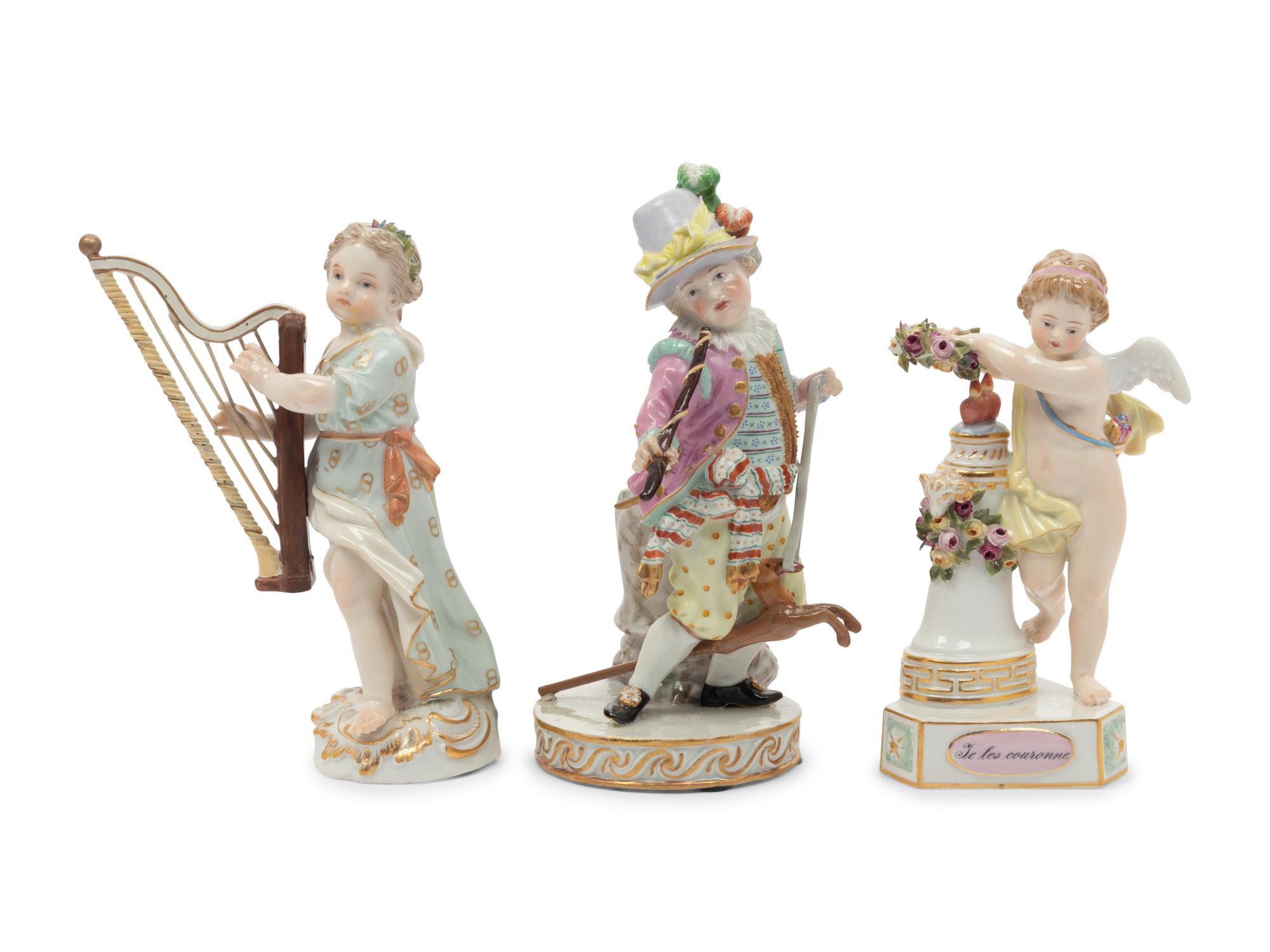 Three Meissen Porcelain Figures