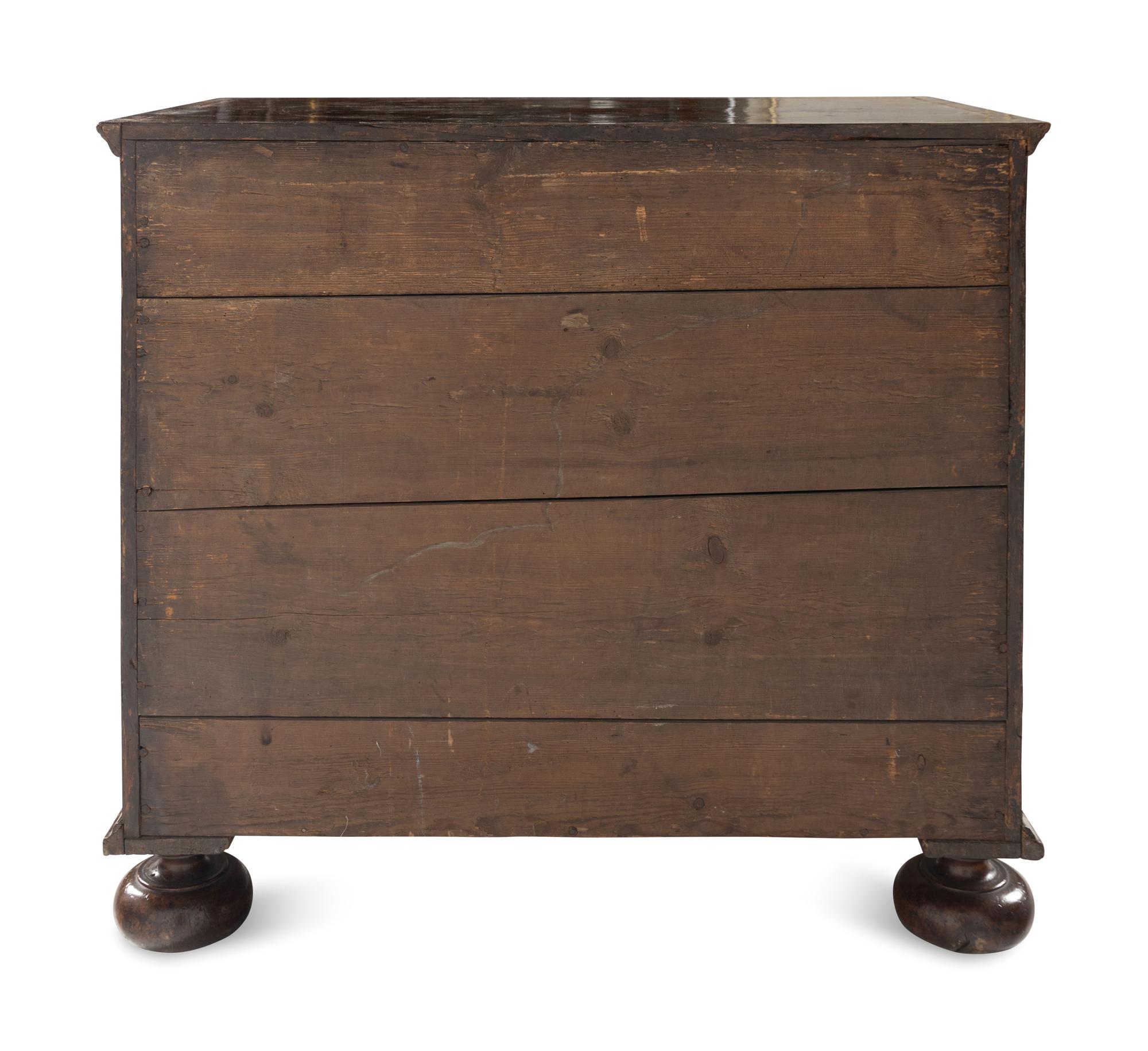 A William and Mary Walnut Chest of Drawers