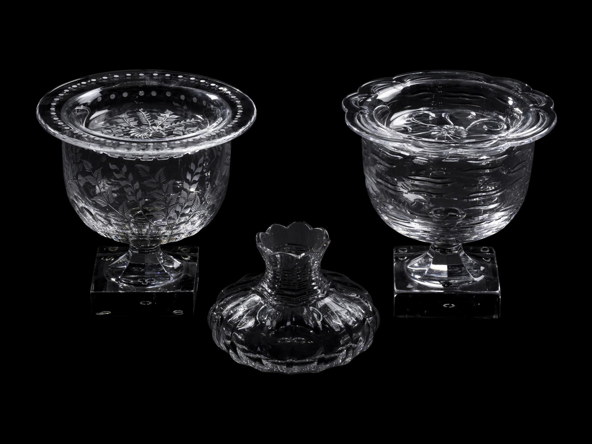Three William Yeoward Glass Table Articles