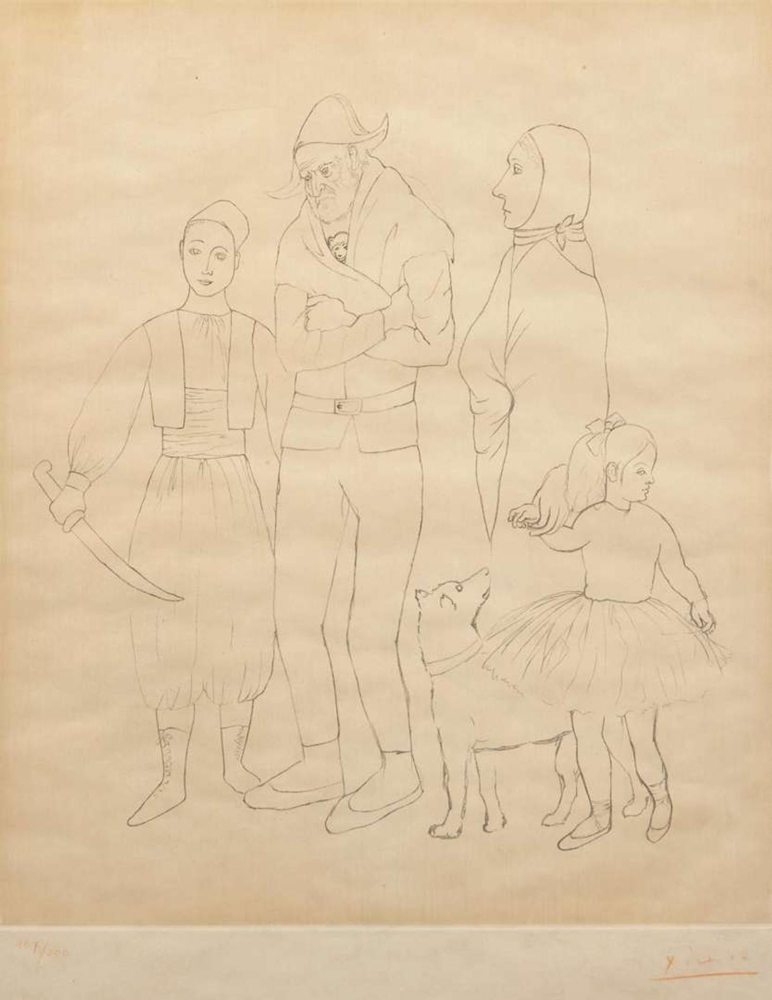 After Pablo Picasso (Spanish, 1881-1973), Famille des Saltimbanques