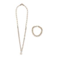 Tiffany & Co., Silver HardWear Pearl Lock Necklace & Silver Bracelet