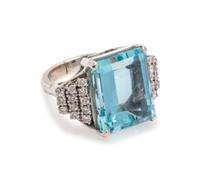 Aquamarine and Diamond Ring