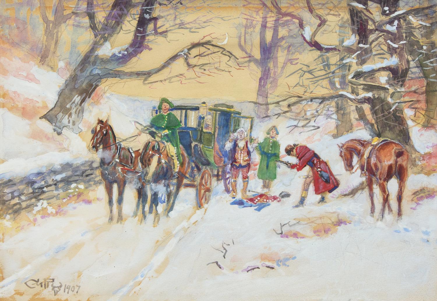 Holdup on the Boston Road , 1907