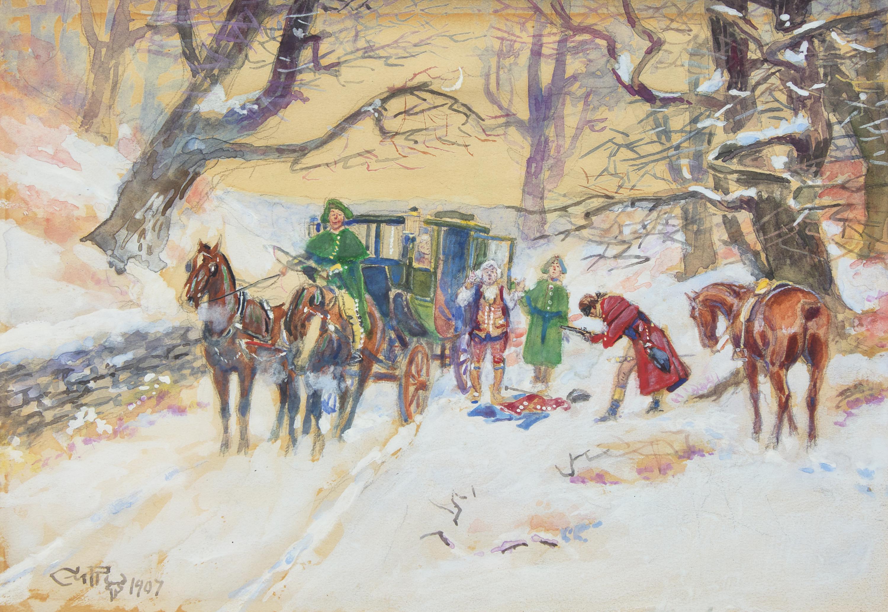 Holdup on the Boston Road , 1907