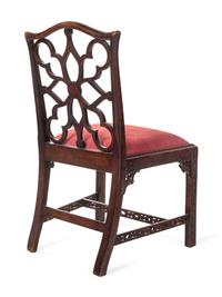 A Set of Four George III Mahogany “Gothick” Dining Chairs