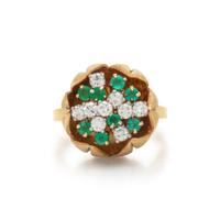 DIAMOND AND EMERALD RING