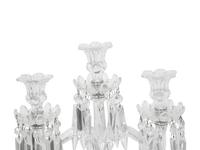 A Pair of Baccarat Molded Glass Three-Light Candelabra