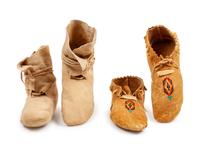 Plateau Beaded Soft-Soled Hide Moccasins
