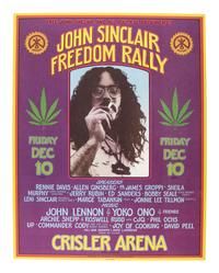 [MUSIC] -- [POSTERS]. A group of 2 posters, incl. John Sinclair Freedom Rally featuring music by John Lennon & Yoko Ono and the Joint Show at the Moore Gallery in San Francisco.