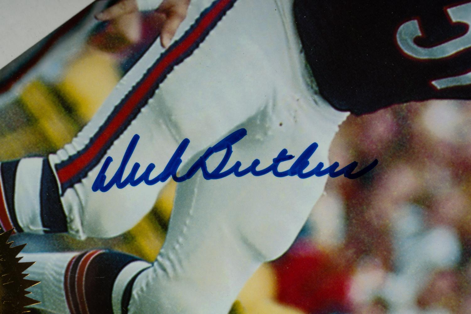 A Dick Butkus Signed Collectors Edge Football Card Display With Multiple Autographs