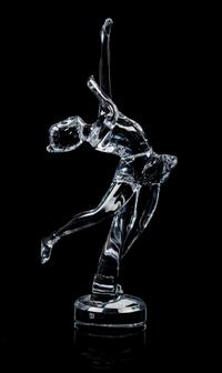 A Baccarat Molded Glass Figure Height 12 inches.