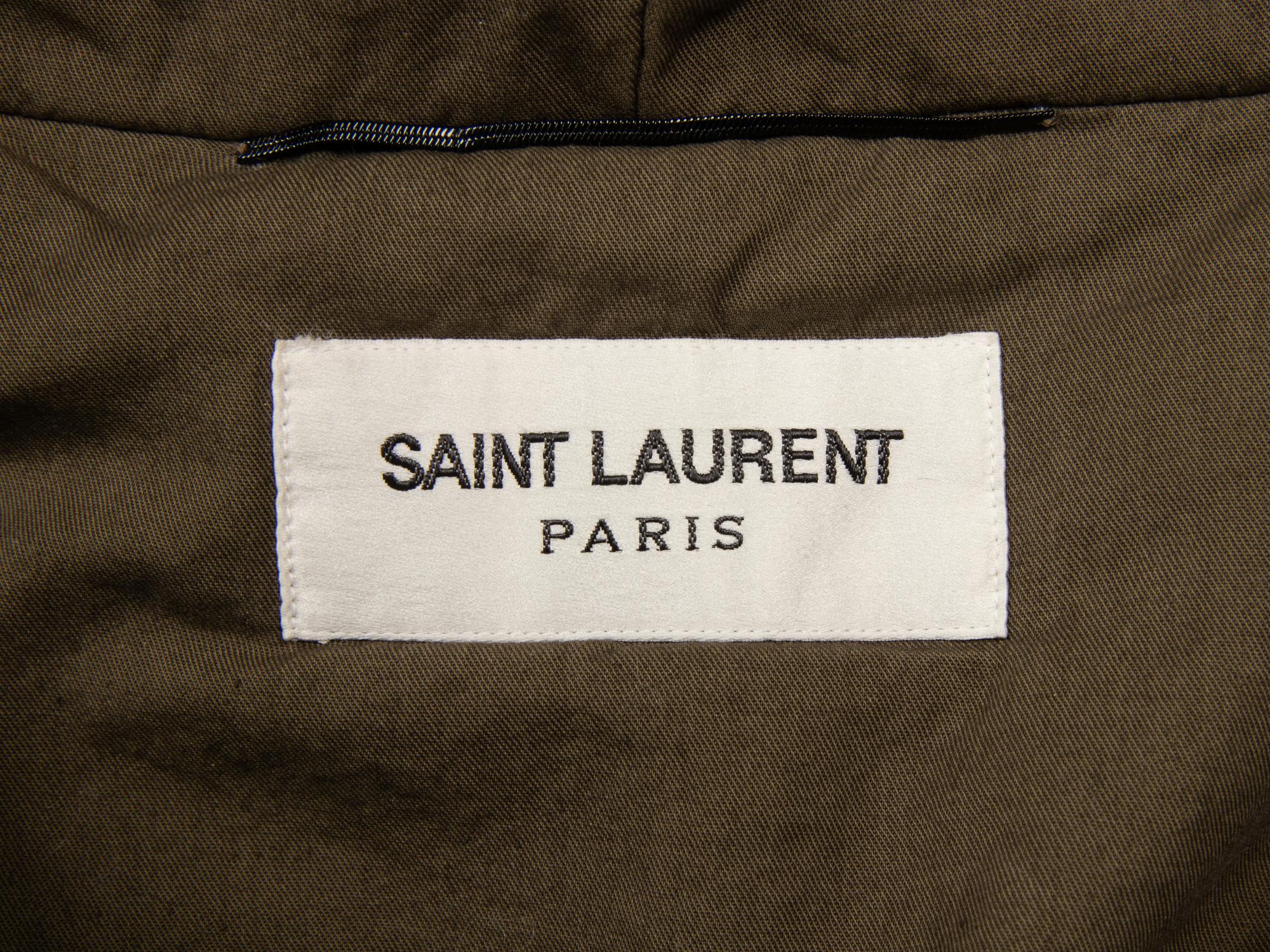 SAINT LAURENT, HOODED PARKA WITH PATCHES